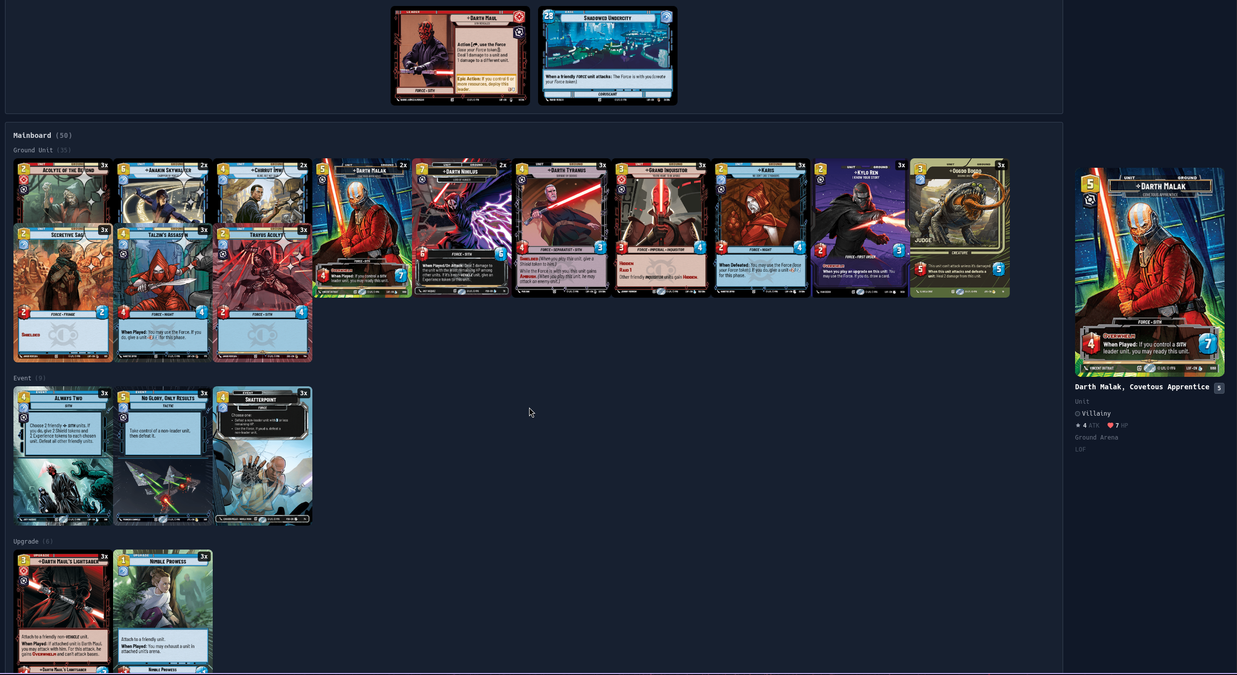 Star Wars: Unlimited Deck